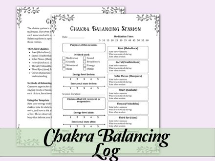 Chakra Balancing Log