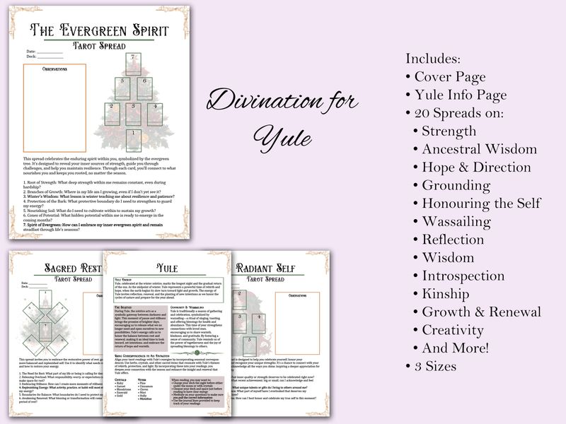 Yule Tarot Spread Journal + Guide
