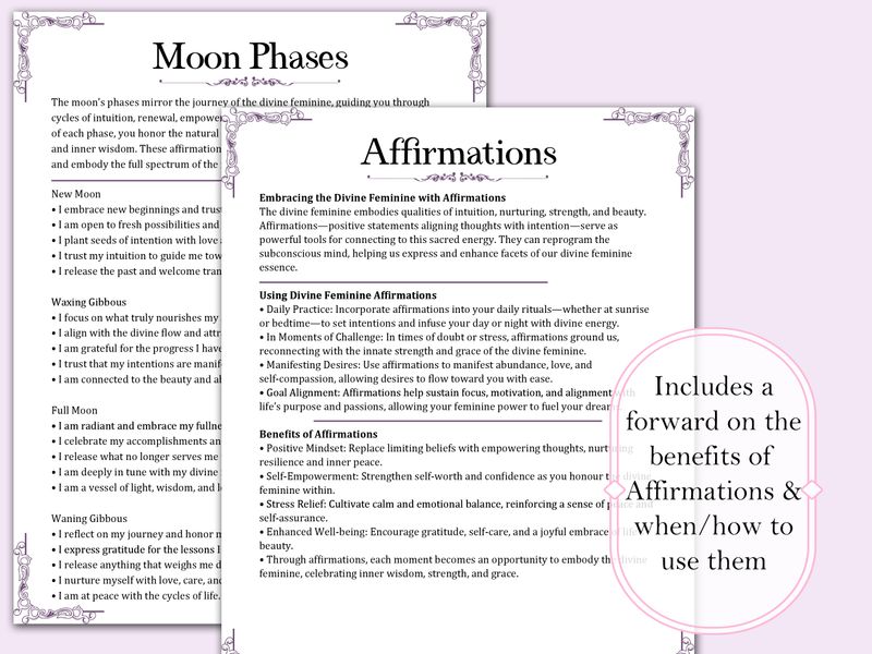 200 Divine Feminine Affirmations