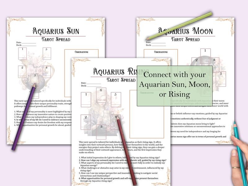 Aquarius Tarot Spread Journal + Guide