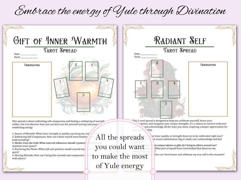 Yule Tarot Spread Journal + Guide