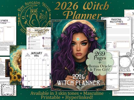 2026 Witch Planner - Hyperlinked + Printable