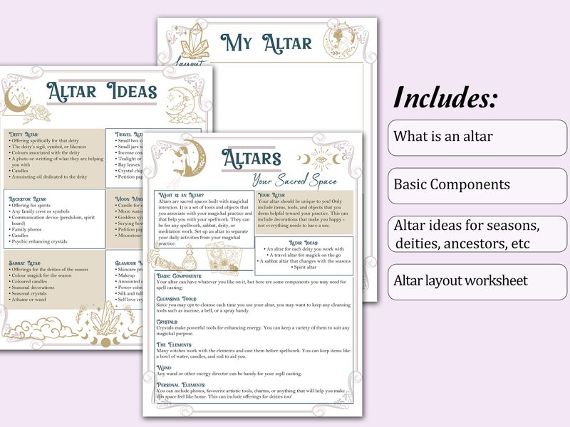 Altars Guide &amp; Worksheet