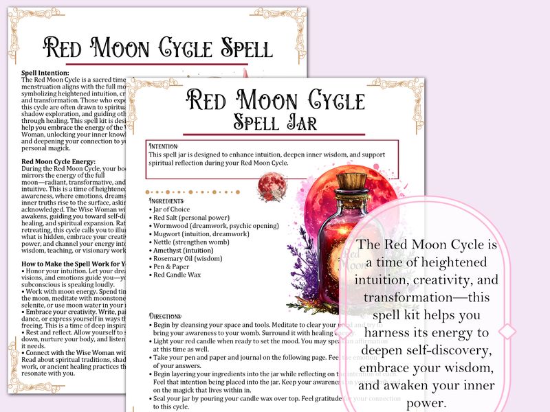 Red Moon Cycle Spell Kit