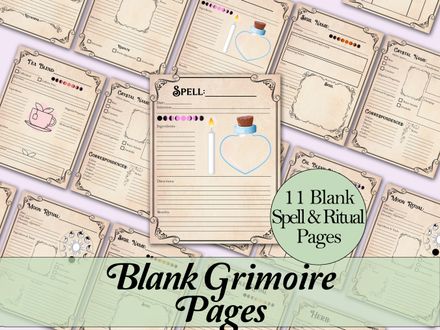 Blank Grimoire Page Bundle - Vintage