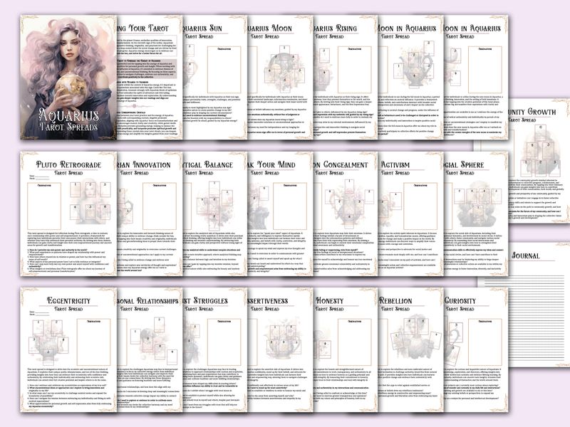 Aquarius Tarot Spread Journal + Guide