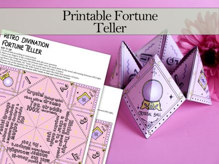 Printable Fortune Teller/Cootie Catcher - Pastel Witch