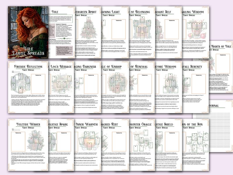 Yule Tarot Spread Journal + Guide