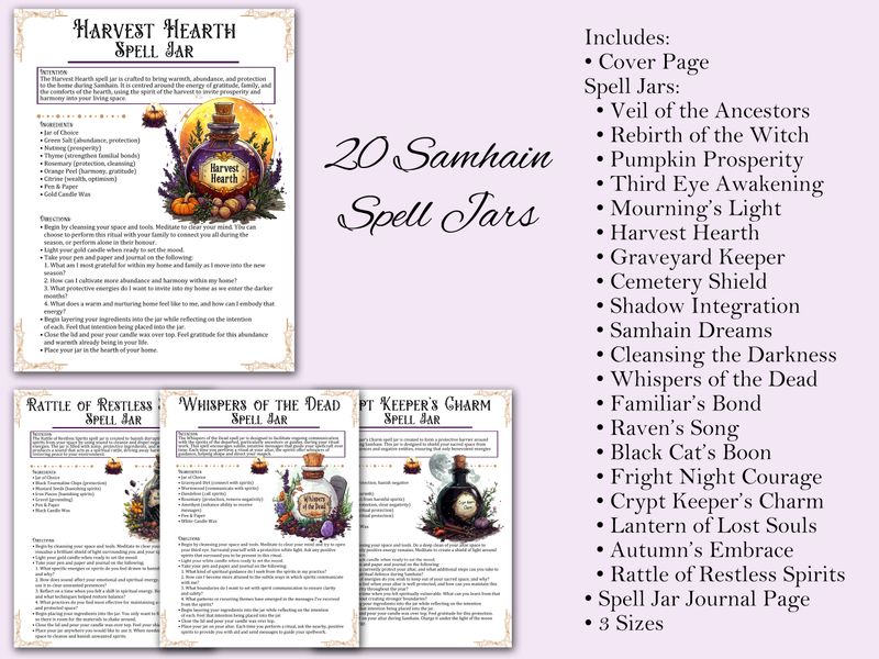Samhain Spell Jar Recipe Bundle