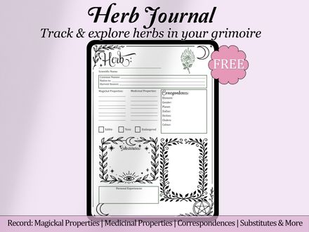 FREE Herbal Journal Page