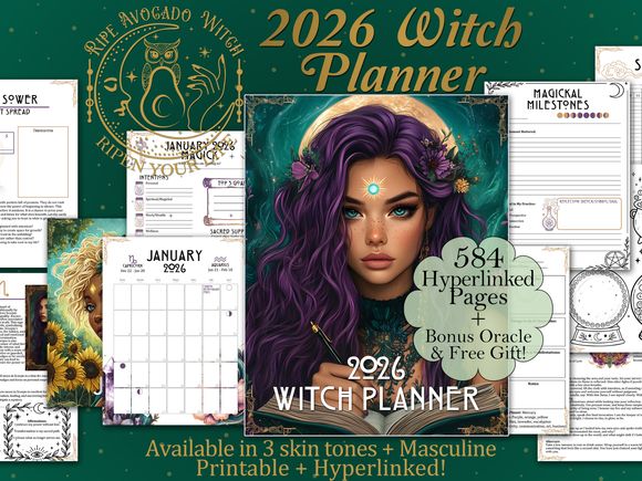 2026 Witch Planner - Hyperlinked + Printable
