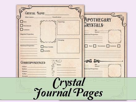 Crystal Grimoire Pages - Vintage