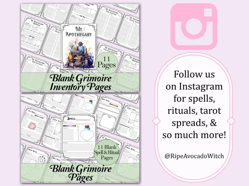 Crystal Grimoire Pages - Vintage