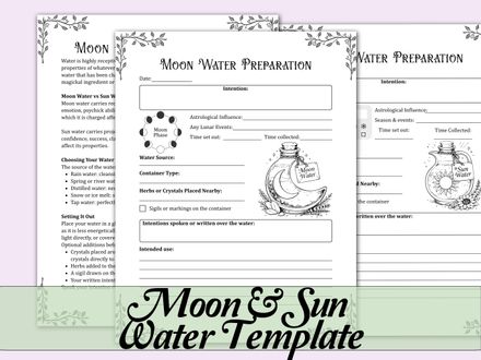 Moon and Sun Water Template