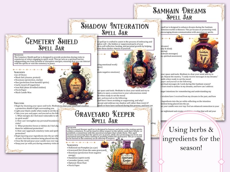 Samhain Spell Jar Recipe Bundle