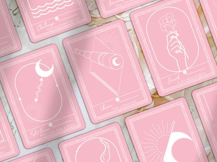 The Path Within Oracle Deck | Pink Minimalist Oracle Card Deck with Guidebook &amp; Box