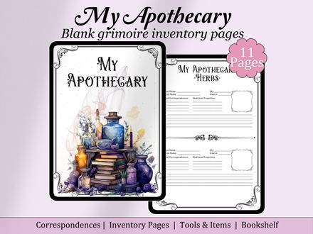 My Apothecary Book of Shadows Inventory