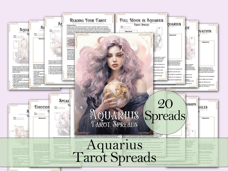 Aquarius Tarot Spread Journal + Guide