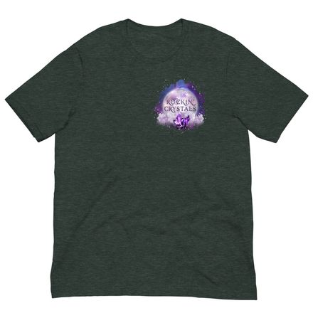 Men's Rockin' Crystals T-Shirt (Green Colors) -  Round Logo