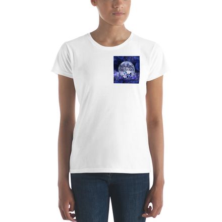 Women's T-shirt with Rockin' Crystals Logo - Blue Logo