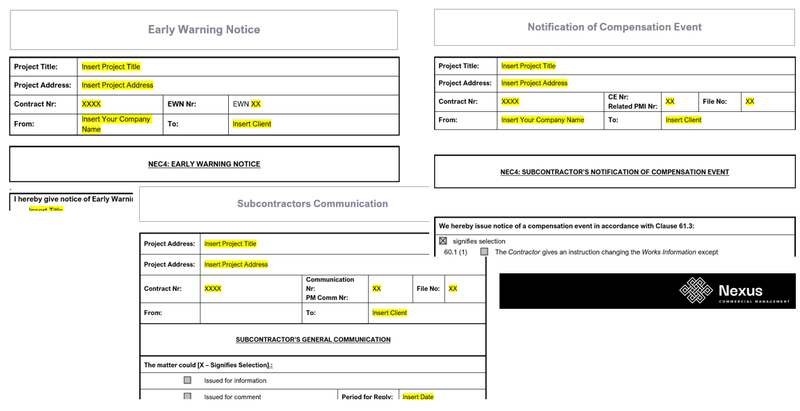 NEC4 Notices Template Bundle