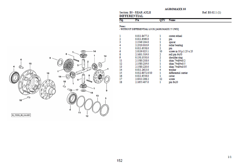 Deutz-Fahr Agromaxx 55 parts catalog (sn. 10026 - 10303)