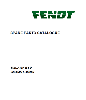 Fendt Favorit 612 parts catalog  (sn. 283/00001 - 99999) 