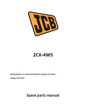 JCB 2CX parts catalog (sn. 00659599 - 00659999, 00760001 - 00764999)