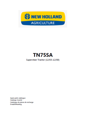 New Holland TN75SA parts catalog