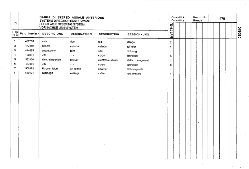 Manitou MVT1340L Comfort Line parts catalog (sn. 006873 - 130261)