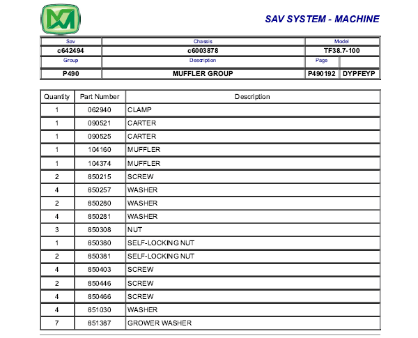 Merlo TF38.7-100 parts catalog