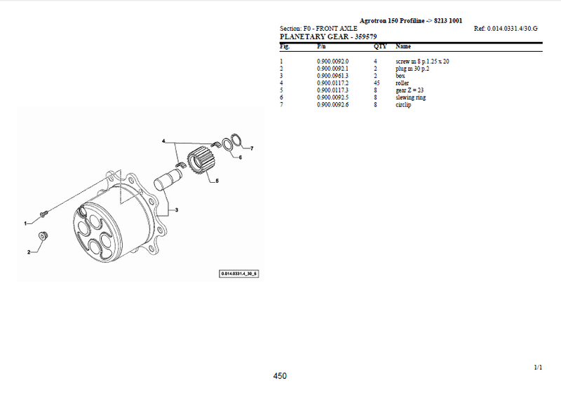 Deutz-Fahr Agrotron 150 Profiline parts catalog (sn. 82131001 - .....)