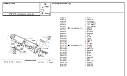 Laverda M306 parts catalog (sn. 563000065 - 563000127)