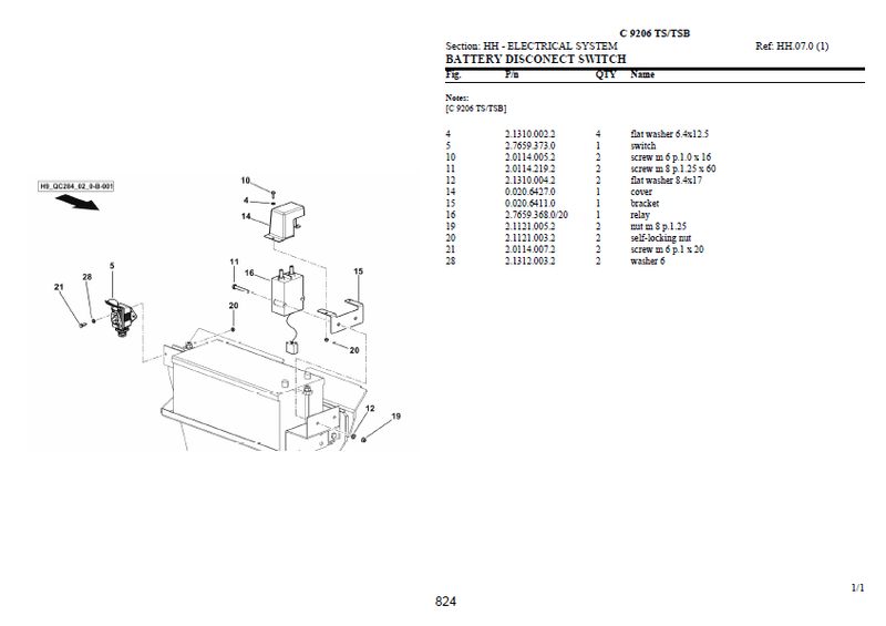 Deutz-Fahr C9206 TS TSB parts catalog (sn. 18000 - .......)