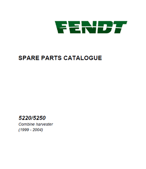 Fendt 5250 parts catalog  (1999 - 2004) 