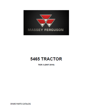 Massey Ferguson 5465 parts catalog (2007 - 2010, Tier3)