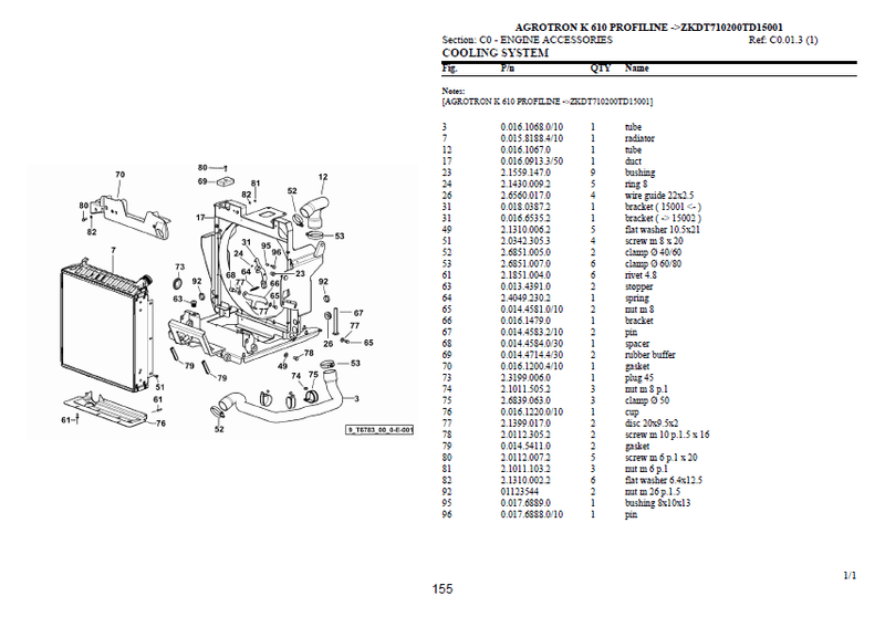 Deutz-Fahr Agrotron K610 Profiline parts catalog (sn. ZKDT710200TD15001 - .....)
