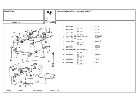 Landini Legend 145 parts catalog (1995 - 2001)