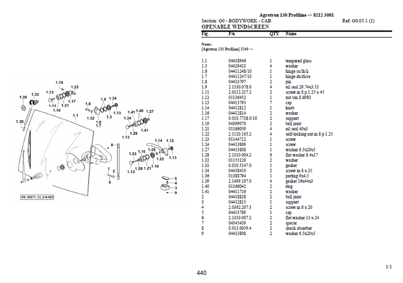 Deutz-Fahr Agrotron 130 Profiline parts catalog (sn. 82123001 - .....)