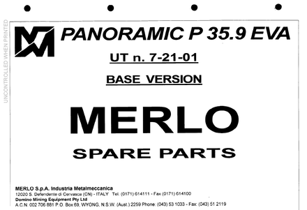 Merlo P35.9 EVA parts catalog