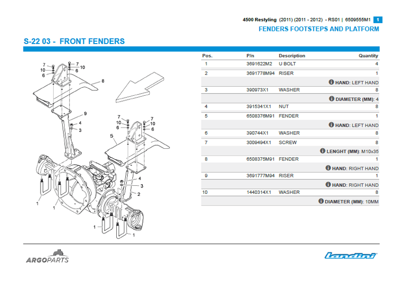 Landini 4545 parts catalog
