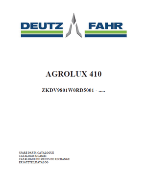 Deutz-Fahr Agrolux 410 parts catalog (sn. ZKDV9801W0RD5001 - .....)