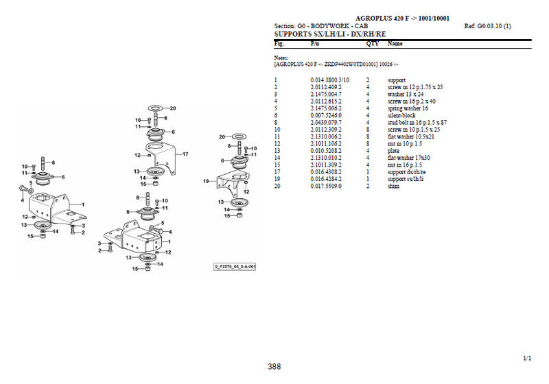 Deutz-Fahr Agroplus 420F parts catalog (sn. ZKDP4402W0TD01001 - .....)