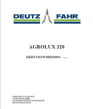 Deutz-Fahr Agrolux 320 parts catalog (sn. ZKDY3202W0RD65001 - .....)