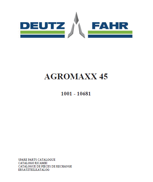 Deutz-Fahr Agromaxx 45 parts catalog (sn. 1001 - 10681)