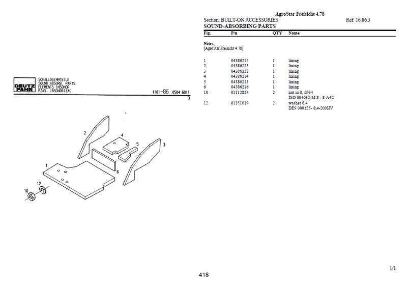 Deutz-Fahr Agrostar 4.78 parts catalog