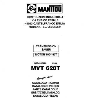 Manitou MVT628 Turbo parts catalog (Sauer Comfort Line)