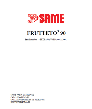 Same Frutteto3 90 parts catalog (sn. ZKDP2502W0TS15001 - ......)