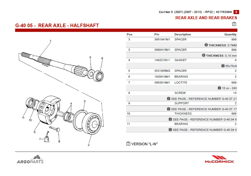 McCormick CX70L Parts Catalog PDF | 2007 - 2013 | Tier3