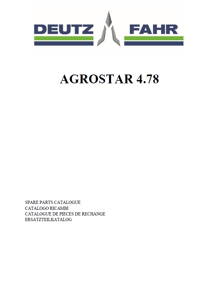 Deutz-Fahr Agrostar 4.78 parts catalog